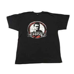 Morrissey Graphic Band T-Shirt Mens Black Short Sleeve Indie Rock Tee L XL